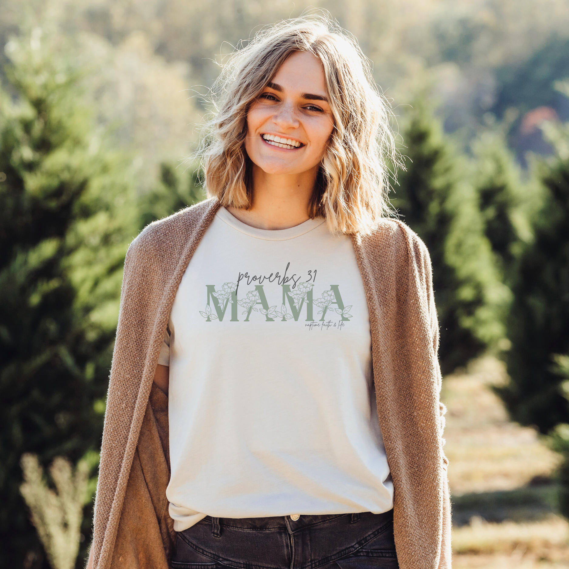 Proverbs 31 Mama Sage Green Flower Women's T-Shirt – Naptime