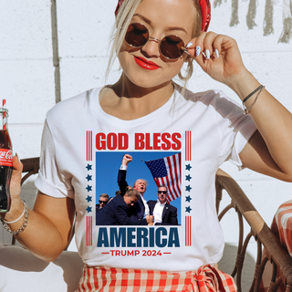 Trump 2024 T-Shirt - God Bless America