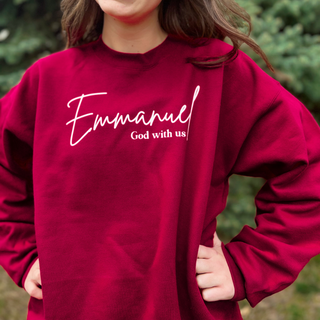 Emmanuel God With Us Christmas Christian Christmas Crewneck Sweatshirt