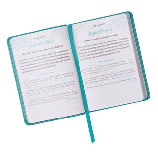 One Minute With God For Women Teal Faux Leather Devotional