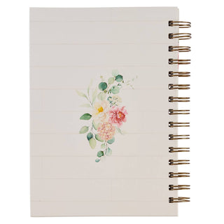 Walk By Faith White Floral Wirebound Journal - 2 Corinthians