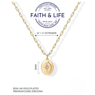 "Christ In Me" 14k Gold Cubic Zirconia Christian Necklace