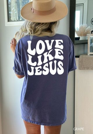 Love Like Jesus Groovy Wavy Comfort Colors Heavyweight T-Shirt