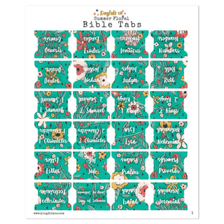 Summer Floral Bible Tabs Stickers