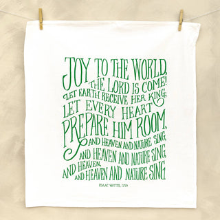 Joy to the World Hymn Tea Towel - Ivy