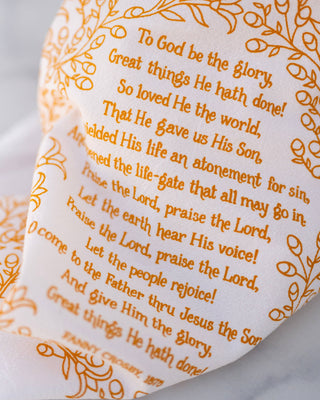 To God Be the Glory Hymn Tea Towel — 24" x 20"