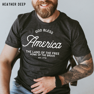 God Bless America Christian Tee Shirt in Multiple Color Options