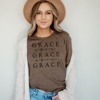 Grace Upon Grace Crew Neck Tee in Neutral/Warm Color Options- Naptime Faithwear