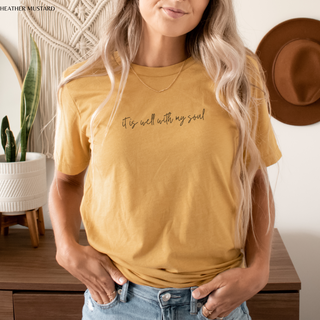 It Is Well With My Soul Hymn Vintage Wash Tee Shirt Front and Back Design