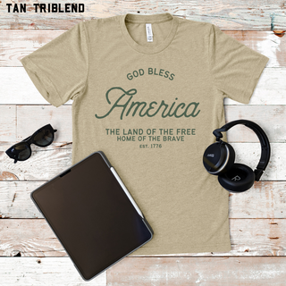 God Bless America Christian Tee Shirt in Multiple Color Options