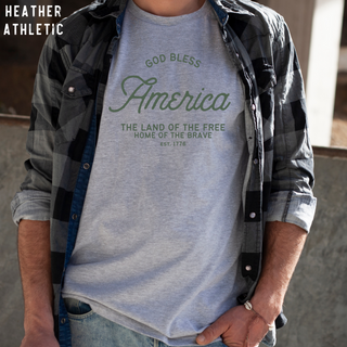 God Bless America Christian Tee Shirt in Multiple Color Options